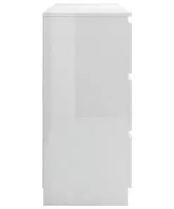 vidaXL Sideboard High Gloss White 140x35x76 cm Chipboard