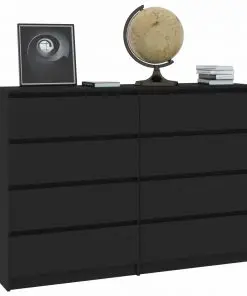 vidaXL Sideboard Black 140x35x99 cm Chipboard