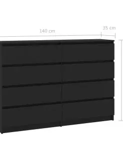 vidaXL Sideboard Black 140x35x99 cm Chipboard