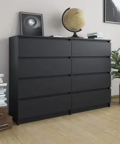 vidaXL Sideboard Black 140x35x99 cm Chipboard