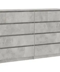 vidaXL Sideboard Concrete Grey 140x35x99 cm Chipboard
