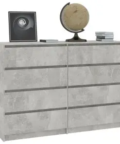 vidaXL Sideboard Concrete Grey 140x35x99 cm Chipboard