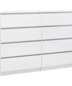 vidaXL Sideboard High Gloss White 140x35x99 cm Chipboard