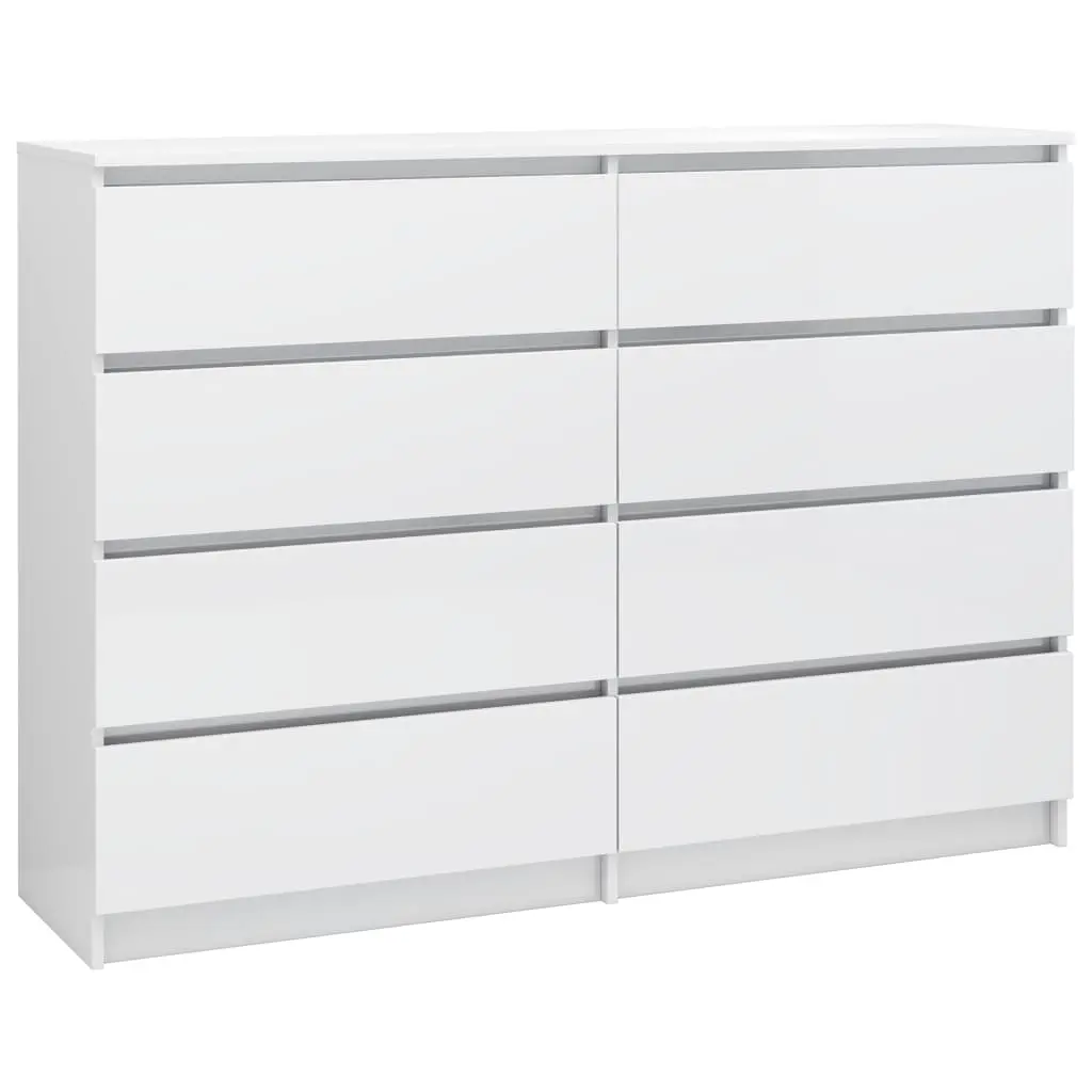 vidaXL Sideboard High Gloss White 140x35x99 cm Chipboard