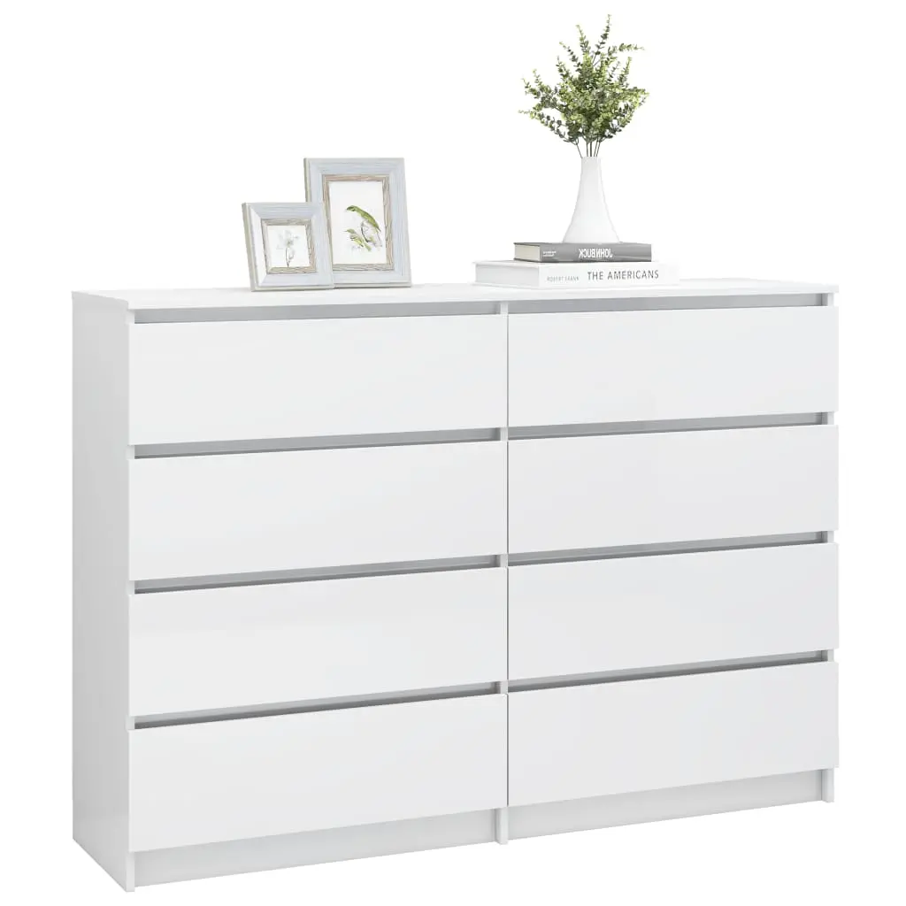 vidaXL Sideboard High Gloss White 140x35x99 cm Chipboard