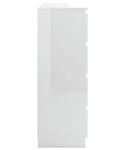 vidaXL Sideboard High Gloss White 140x35x99 cm Chipboard