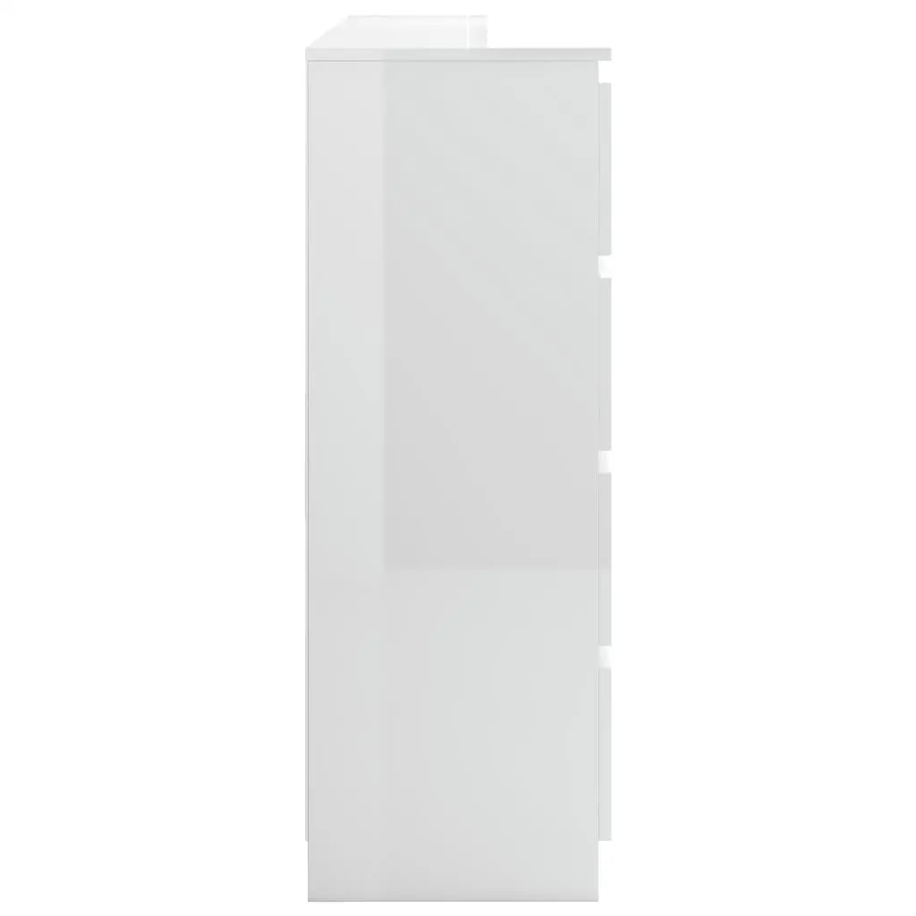 vidaXL Sideboard High Gloss White 140x35x99 cm Chipboard