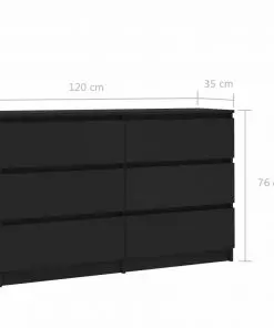 vidaXL Sideboard Black 120x35x76 cm Chipboard
