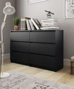 vidaXL Sideboard Black 120x35x76 cm Chipboard