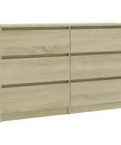 vidaXL Sideboard Sonoma Oak 120x35x76 cm Chipboard