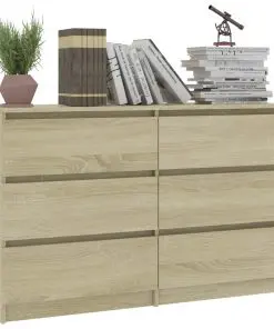 vidaXL Sideboard Sonoma Oak 120x35x76 cm Chipboard
