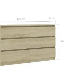 vidaXL Sideboard Sonoma Oak 120x35x76 cm Chipboard