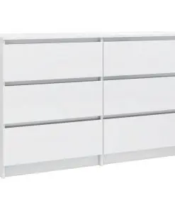 vidaXL Sideboard High Gloss White 120x35x76 cm Chipboard