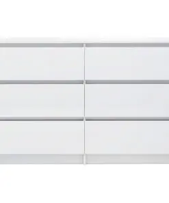 vidaXL Sideboard High Gloss White 120x35x76 cm Chipboard