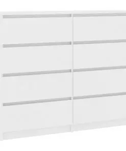 vidaXL Drawer Sideboard White 120x35x99 cm Chipboard