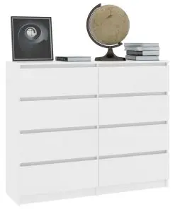 vidaXL Drawer Sideboard White 120x35x99 cm Chipboard