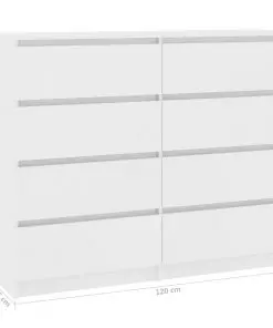 vidaXL Drawer Sideboard White 120x35x99 cm Chipboard