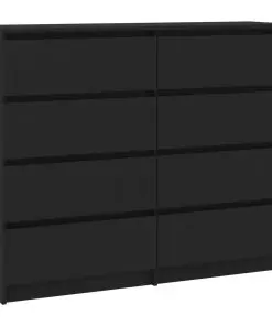 vidaXL Drawer Sideboard Black 120x35x99 cm Chipboard