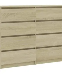 vidaXL Drawer Sideboard Sonoma Oak 120x35x99 cm Chipboard