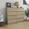 vidaXL Drawer Sideboard Sonoma Oak 120x35x99 cm Chipboard