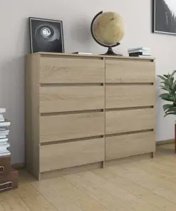 vidaXL Drawer Sideboard Sonoma Oak 120x35x99 cm Chipboard