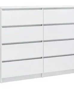 vidaXL Drawer Sideboard High Gloss White 120x35x99 cm Chipboard