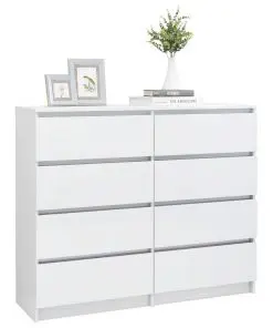 vidaXL Drawer Sideboard High Gloss White 120x35x99 cm Chipboard
