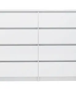 vidaXL Drawer Sideboard High Gloss White 120x35x99 cm Chipboard