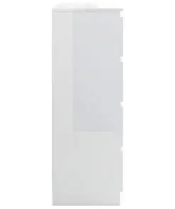 vidaXL Drawer Sideboard High Gloss White 120x35x99 cm Chipboard