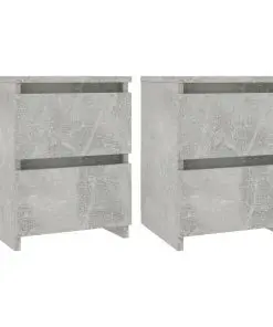 vidaXL Bedside Cabinets 2 pcs Concrete Grey 30x30x40 cm Chipboard