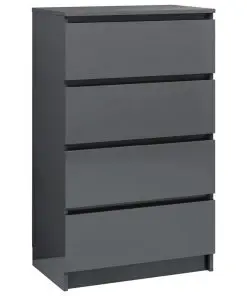 vidaXL Sideboard High Gloss Grey 60x35x98,5 cm Chipboard
