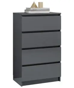 vidaXL Sideboard High Gloss Grey 60x35x98,5 cm Chipboard