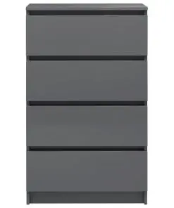 vidaXL Sideboard High Gloss Grey 60x35x98,5 cm Chipboard