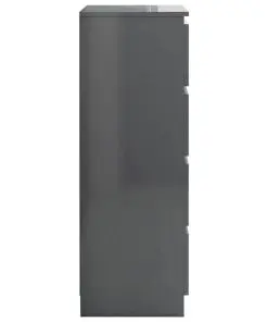 vidaXL Sideboard High Gloss Grey 60x35x98,5 cm Chipboard
