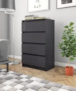 vidaXL Sideboard High Gloss Grey 60x35x98,5 cm Chipboard