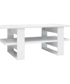 vidaXL Coffee Table High Gloss White 110x55x42 cm Chipboard