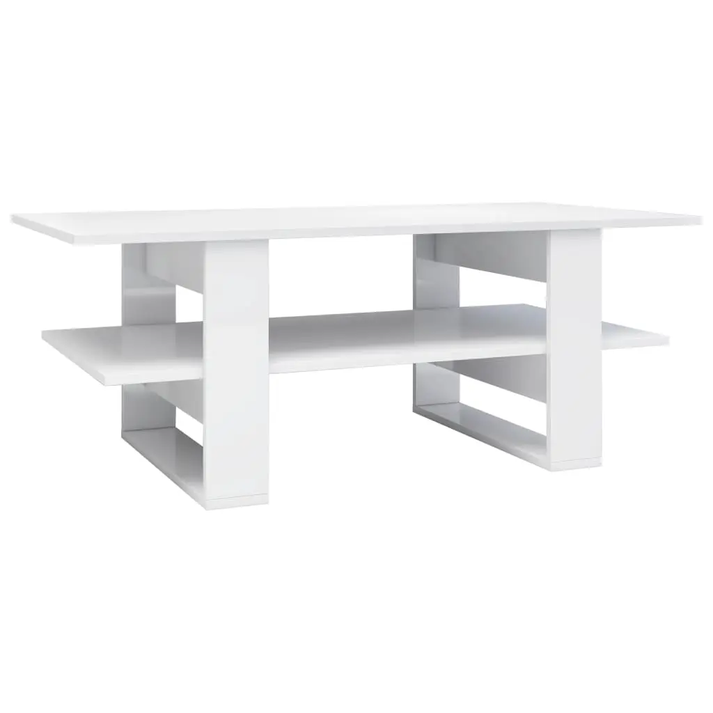 vidaXL Coffee Table High Gloss White 110x55x42 cm Chipboard