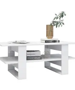 vidaXL Coffee Table High Gloss White 110x55x42 cm Chipboard
