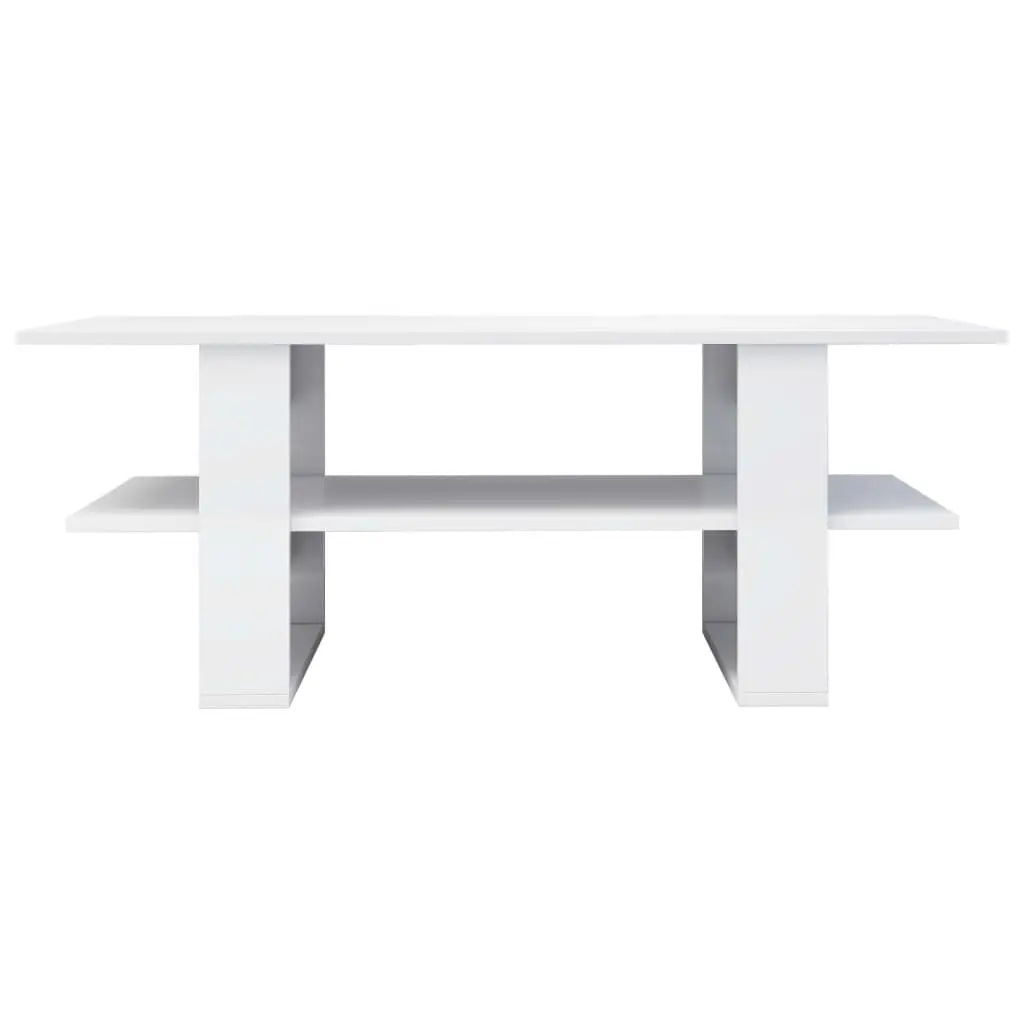 vidaXL Coffee Table High Gloss White 110x55x42 cm Chipboard
