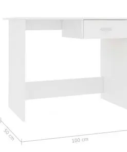 vidaXL Desk White 100x50x76 cm Chipboard
