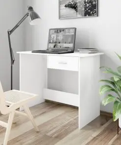vidaXL Desk White 100x50x76 cm Chipboard