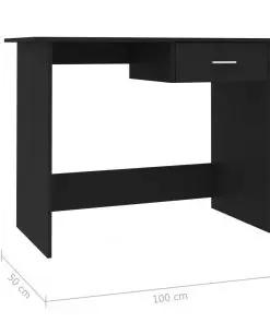vidaXL Desk Black 100x50x76 cm Chipboard