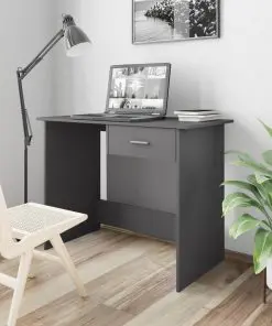 vidaXL Desk Grey 100x50x76 cm Chipboard