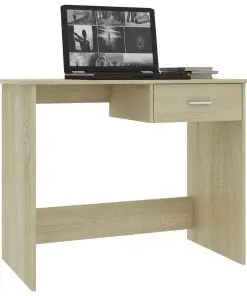 vidaXL Desk Sonoma Oak 100x50x76 cm Chipboard