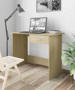 vidaXL Desk Sonoma Oak 100x50x76 cm Chipboard