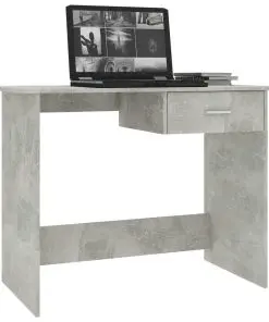 vidaXL Desk Concrete Grey 100x50x76 cm Chipboard