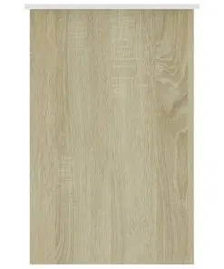 vidaXL Desk White and Sonoma Oak 100x50x76 cm Chipboard