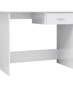 vidaXL Desk High Gloss White 100x50x76 cm Chipboard