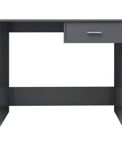 vidaXL Desk High Gloss Grey 100x50x76 cm Chipboard