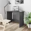 vidaXL Desk High Gloss Grey 100x50x76 cm Chipboard